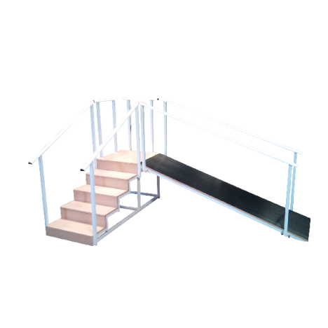 Escalier avec plan incliné à 5 marches