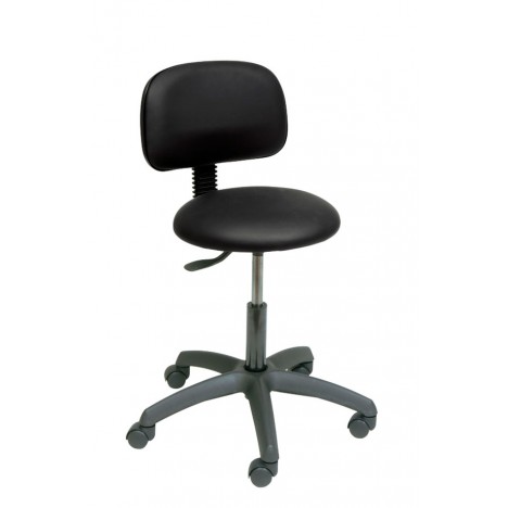 Tabouret circulaire avec base et dossier noirs