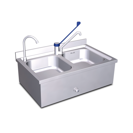 Ensemble évier et lavabo suspendus en acier inoxydable