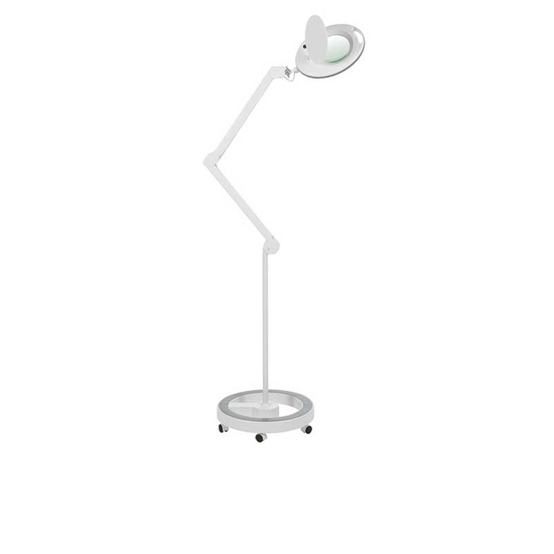 Lámpara lupa LED de luz fría Ampli con punto focal de cinco aumentos (base  rodable) - Fisiomarket