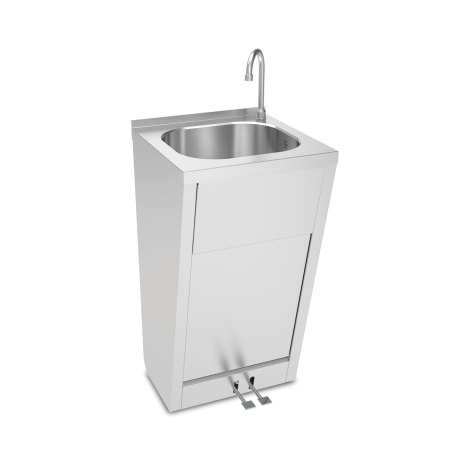 Lavabo avec double pédale d'eau chaude et froide