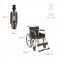 Fauteuil roulant pliant Denver. Dossier et repose-pieds amovibles