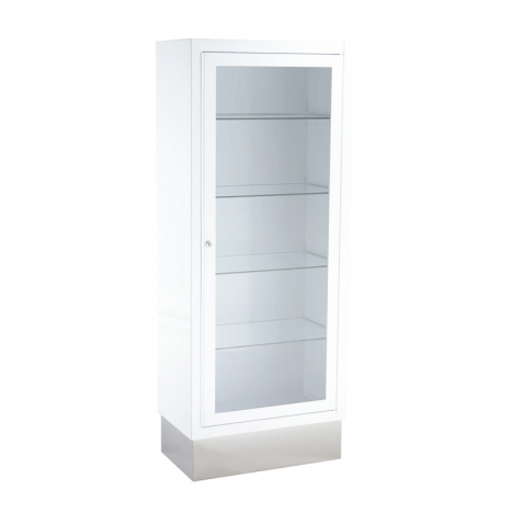 Vitrina Pie Puerta Blanca Zócalo Inox. 60X35X150 - varios modelos