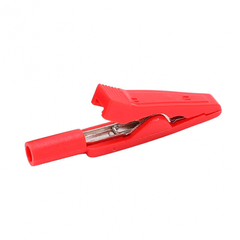 Adaptador Pinza Cocodrilo con Conector Hembra 2 mm (1 unidad) Roja 