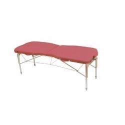 Camilla ergonómica plegable de patas mixtas (aluminio y madera)